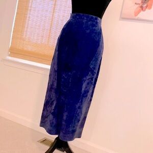 Evan Davies leather midi skirt